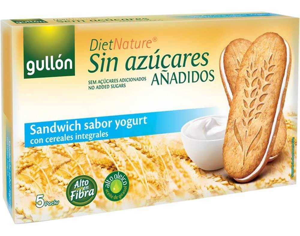 Biscoito Integral Sem Adição de Açúcar Recheado com Creme de Iogurte Gullón 220g