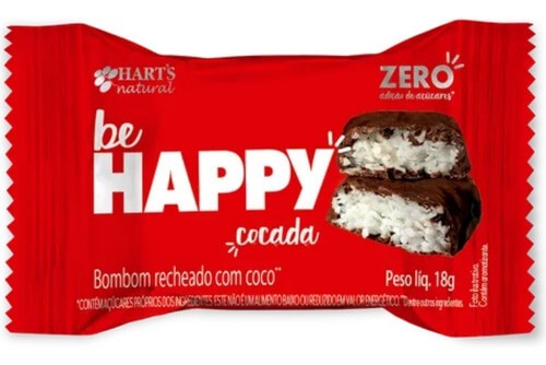 Bombom Recheado Zero Adição de Açúcar Cocada Be Happy 18g