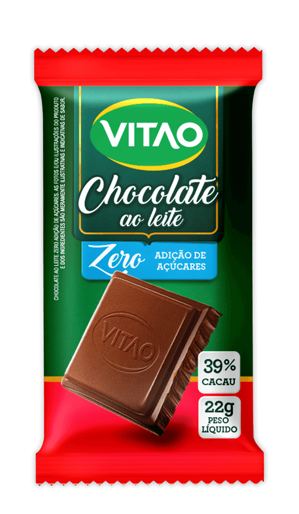 Chocolate ao Leite Zero Adição de Açúcar Vitao 22g