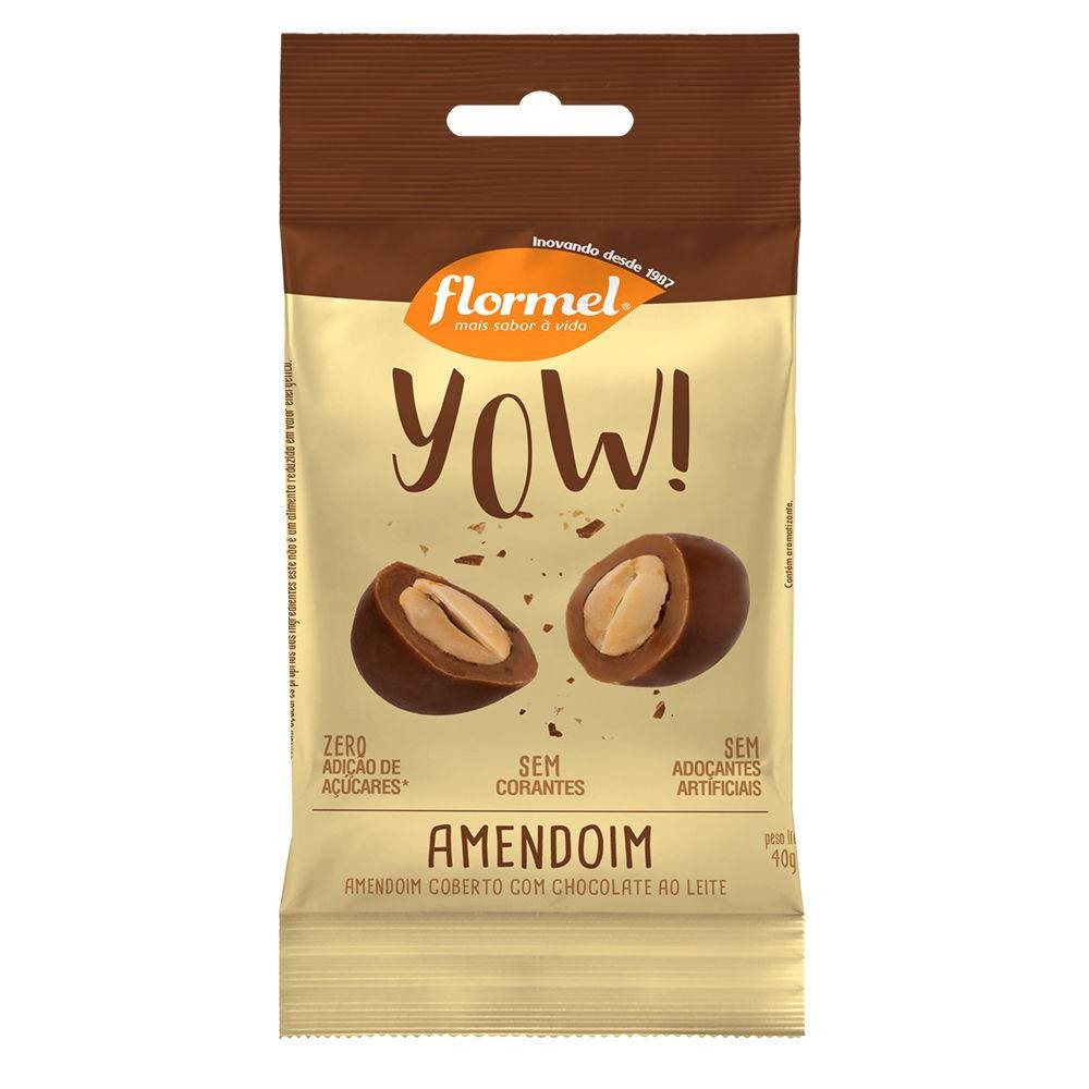 Drageado de Amendoim Zero Adição de Açúcar Yow Flormel 40g