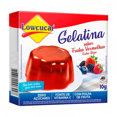 Gelatina Zero Açúcar Frutas Vermelhas Lowçucar 10g