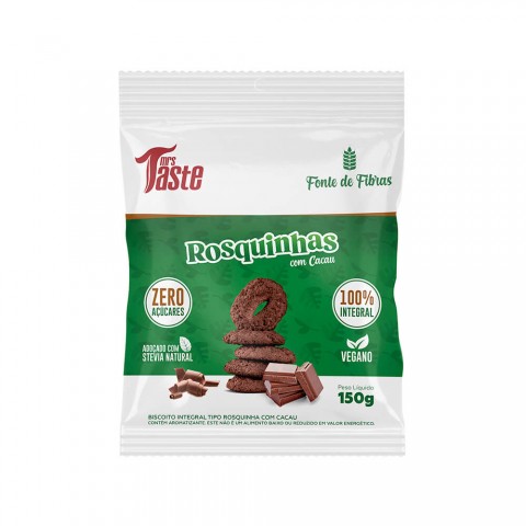 Rosquinha Zero Açúcar Cacau Vegano Mrs Taste 150g