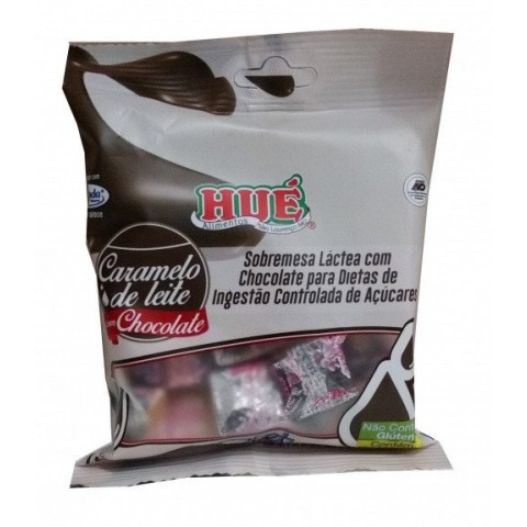Bala de Caramelo de Leite com Chocolate Diet Hué 100g - Validade: 28/06/2022