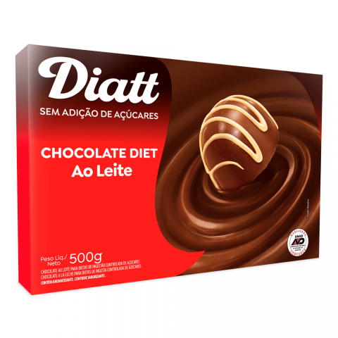 Chocolate ao Leite Sem Adição de Açúcar Diatt 500g