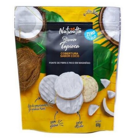 Biscoito de Tapioca Zero Açúcar cobertura de Coco Naturatta 60g
