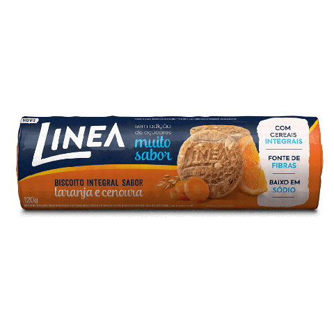 Biscoito Integral Sem Adição de Açúcar Laranja e Cenoura Linea 120g