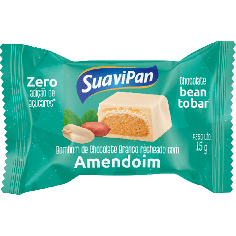 Bombom Recheado Zero Adição de Açúcar Amendoim Suavipan 15g