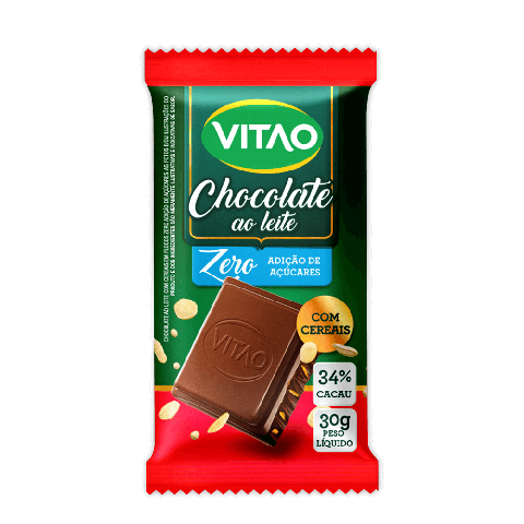 Chocolate ao Leite Zero Adição de Açúcar com Cereais Vitao 30g