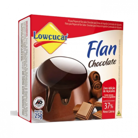 Flan Zero Adição de Açúcar Sabor Chocolate Lowçucar 25g