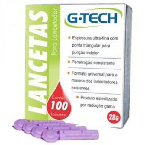 Lancetas para Punção Digital G Tech | Caixa de 100 unidades
