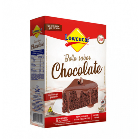 Mistura para bolo Zero adição de Açúcar sabor Chocolate Lowçucar 300g