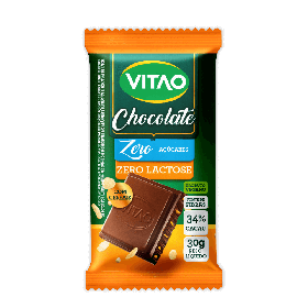 Chocolate ao Leite Zero Adição de Açúcar Zero Lactose com Cereais Vitao 30g